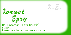 kornel egry business card